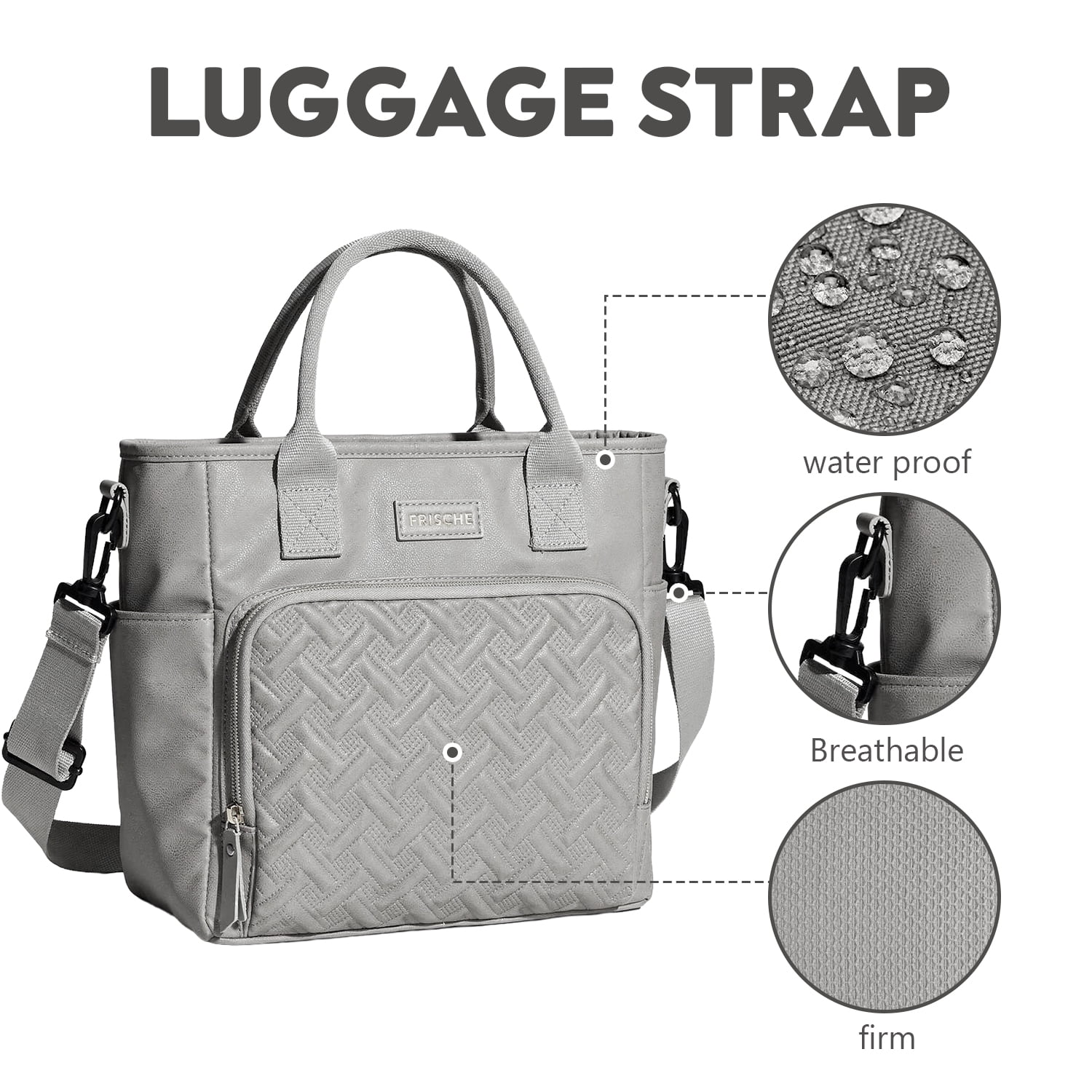 DEFAHN Tote Diaper Bag for Mom - 0.9lb Lightweight Large Capacity Thermal Baby Bag, 2 Thermal Pockets + Side Holders, Simple Open Design(Gray)