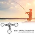 thumbnail image 2 of LYUMO 20Pcs Durable Flexible Three Way Rolling Swivels Triple Swivel Fishing Connectors,Rolling Swivels, Triple Swivels, 2 of 5