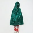 thumbnail image 2 of HAWEE Children Christmas Santa Claus Robe, Velvet Green Hooded Cloak, Xmas Party Costume Masquerade Cape (Child), 2 of 3