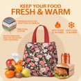 thumbnail image 5 of Pioneer Flower Floral Print Pattern Insulated Lunch Bag for Women & Adults,Large Portable Soft Cooler Lunch Bag,Thermal Food Storage Tote with Pearl Cotton,8.66L,8.75x5.75x9.5 Inch, 5 of 6