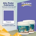 thumbnail image 2 of PINTEX Kit Pinta-me 2 Galones Pintura Vinil-Acrílica 3.8 L c/u | Incluye Brocha, Rodillo, Felpas, Masking Tape y Plastiprotector | Acabado Mate | Interiores y Exteriores | Purpura, 2 of 5