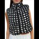 thumbnail image 2 of Chaleco de Cuadros para Mujer, Sin Mangas, de Forro , de Invierno, con Cuello Alto, Cremallera y Bolsillo en el Pecho. Negro XL, 2 of 9