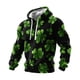 thumbnail image 1 of Ceisia Men's St. Patrick's Day Graphic Hoodie Casual Pullover | Black Neon Green Clover Print Relaxed Fit Drawstring Hooded Top Gifts, 1 of 2