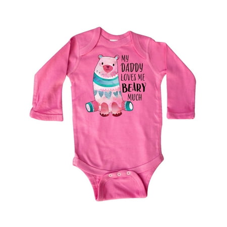 

Inktastic My Daddy Loves Me Beary Much with Cute Bear Gift Baby Boy or Baby Girl Long Sleeve Bodysuit