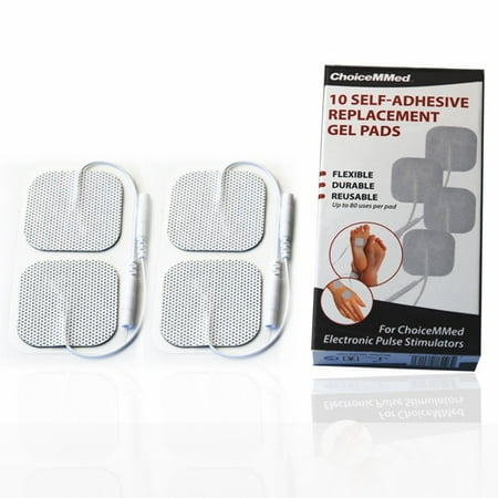 10-Pack Self-adhesive Replacement Gel Pads for Electronic Pulse Stimulators