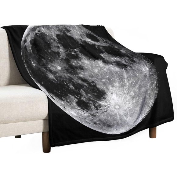 Manta de franela suave con diseño de luna para cama y sofá (76,2 x 101,6 cm)