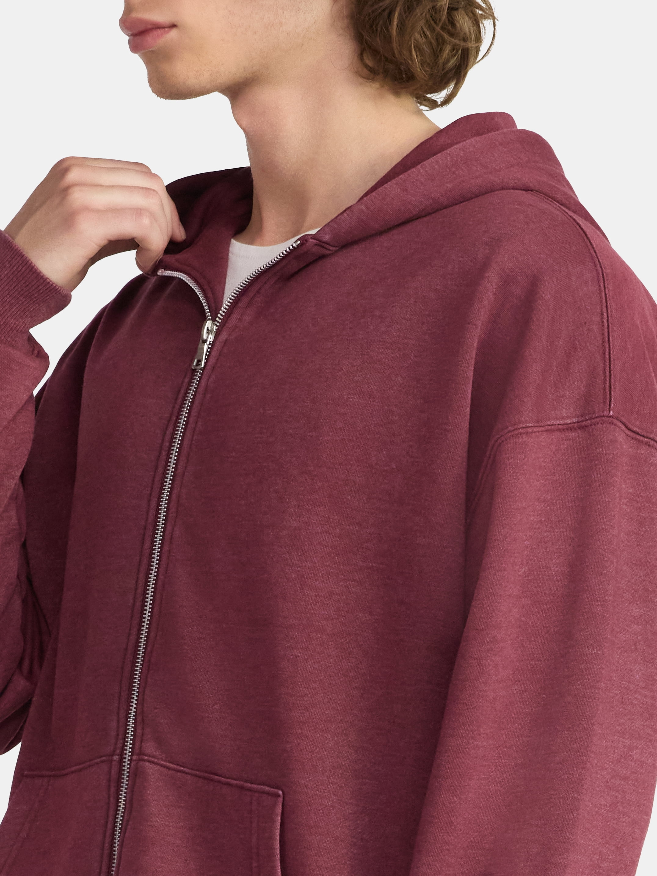 No Boundaries Zip Hoodie with Long Sleeves, Men's & Big Men's