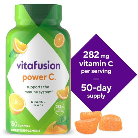 vitafusion Power C Vitamin C Gummies for Immune Support, Orange Flavored, 150 Count
