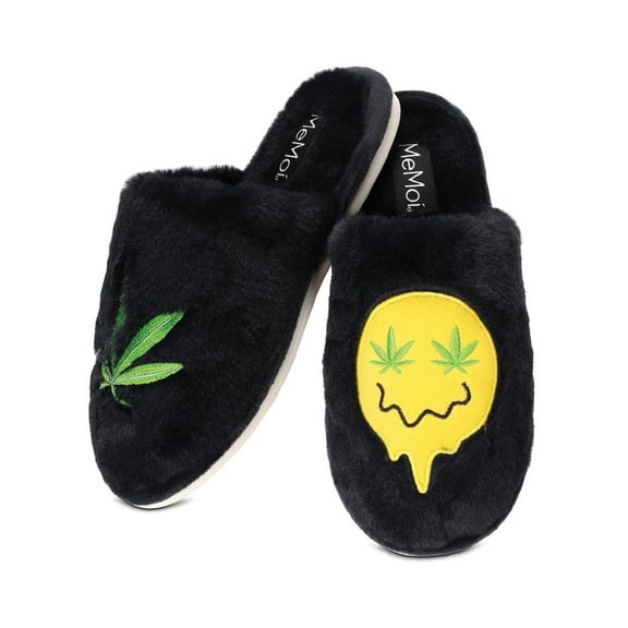 MeMoi Women's Happy Weed Plush Slippers - Womens - Female