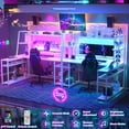 thumbnail image 4 of Armocity L-Shaped Gaming Desk with Hutch - 63" L Desk for Gaming, LED Lights, White with Shelves and Charger Station, 4 of 7