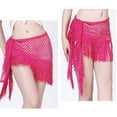 thumbnail image 4 of New Summer Arrivals SMihono Sequin Tassel Skirt for Women Belly Dance Hip Skirts Scarf Sparkly Fringe Skirt Party Carnival Mardi Gras Outfits Hot Pink 4-10, 4 of 4