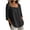 Black, variant on Blouse for Women Long Sleeve Button Front with Crew Neck Solid Color Linen Blouse Casual Summer Top Army Green XXL