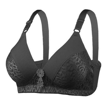 

njshnmn Bralettes for Women Seamless Wireless Comfort Bra Black 38