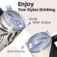thumbnail image 4 of Double Wall Insulated Mug 20oz with Lid & Straw - Stainless Steel Vacuum Travel Tumbler, Leakproof Thermal Coffee Cup, Bohemian Themed, 4 of 5