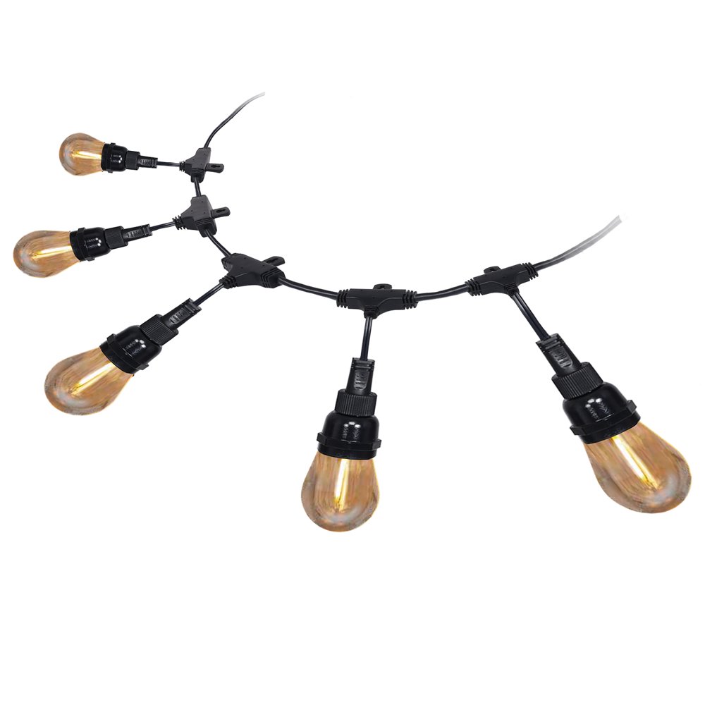 Honeywell 24' LED Plugin String Lights With 12 E26 Bulbs, Indoor/Outdoor