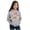 Grey, variant on Kids Girls Sweatshirts Retro Groovy Letter Daisy Print Hoodie Long Sleeve Pullover Sweatshirt with Kangaroo Pocket Outdoor Activities Sweatshirts