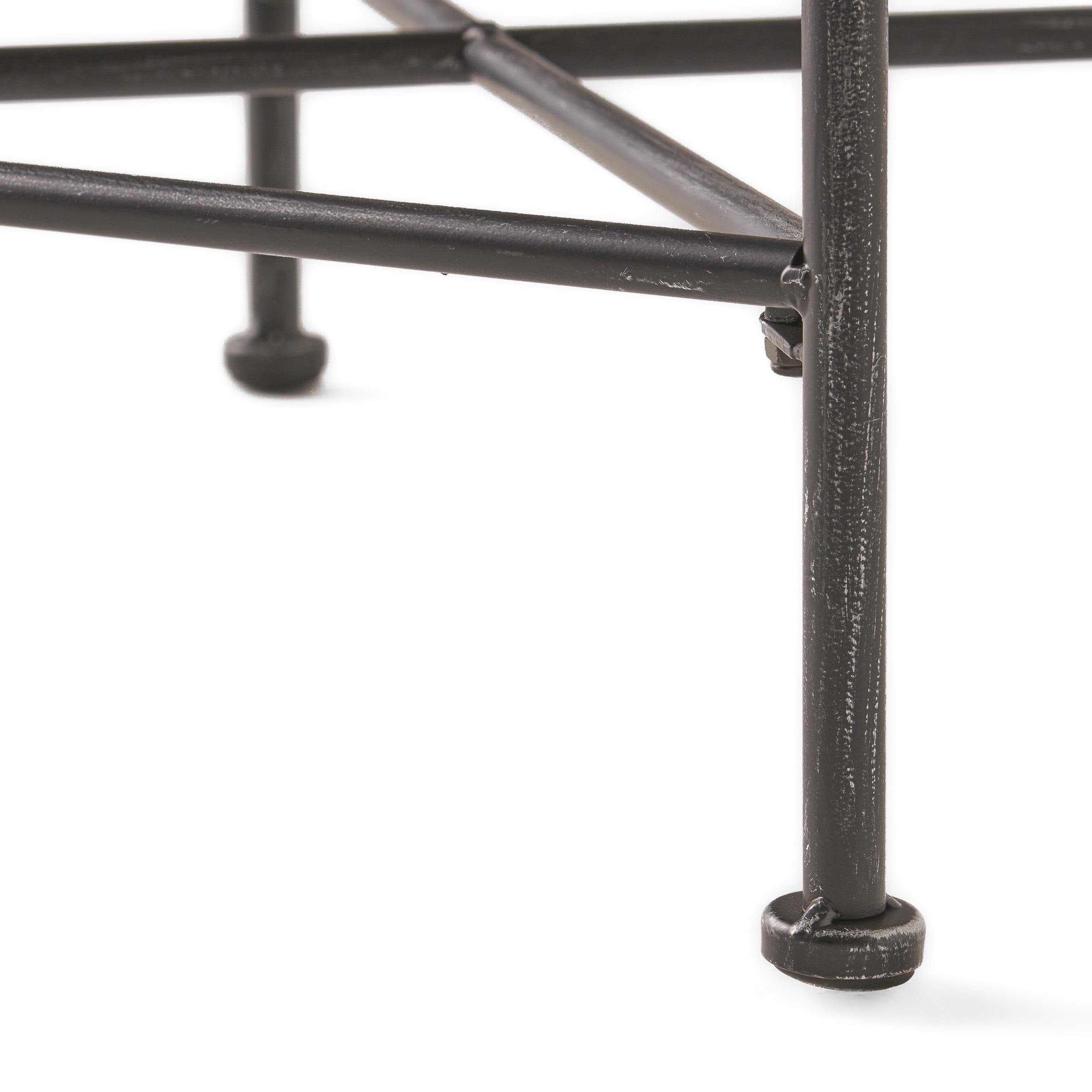 Noble House Outdoor Contemporary and Weather-Resistant Iron End Table, Black/Silver