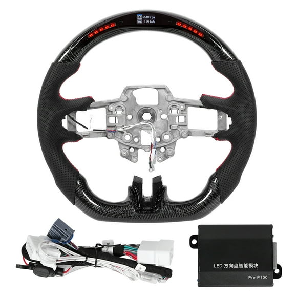 Carbon Fiber Steering Wheel LED Shift Lights Display Fit for Ford Mustang V6 EcoBoost GT Shelby 2015-2017