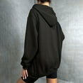 thumbnail image 4 of ChaoHeng Womens Jackets and Coats Clearance 2024 Clearance,Women's Stylish Warm Solid Color Zipper Hooded Loose Sweater Sweater,Black,XL, 4 of 5