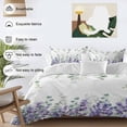 thumbnail image 3 of Queen 4 Piece Bedding Set Eucalyptus Leaves Farm Lavender Soft Breathable Duvet Cover and Pillowcase,Pastoral Gradient Botanical Duvet Cover Set Washable Bed Sheets for Bedroom Dormitory Guest Room, 3 of 9