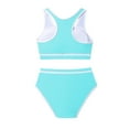 thumbnail image 5 of BOBOGOJP Girl's Swimsuits 2 Piece Scoop Neck Bikini Crop Top Mid Rise Sporty Bathing Suits Mint Green for Size 12-13 Years, 5 of 6