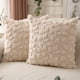 thumbnail image 1 of Herunwer Spring Pillow Covers Farmhouse Decor Beige Eucalyptus Leaves Soft Plush Faux Fur Jacquard Spring Summer Throw Pillows for Bedroom Sofa Home Decor, 1 of 6