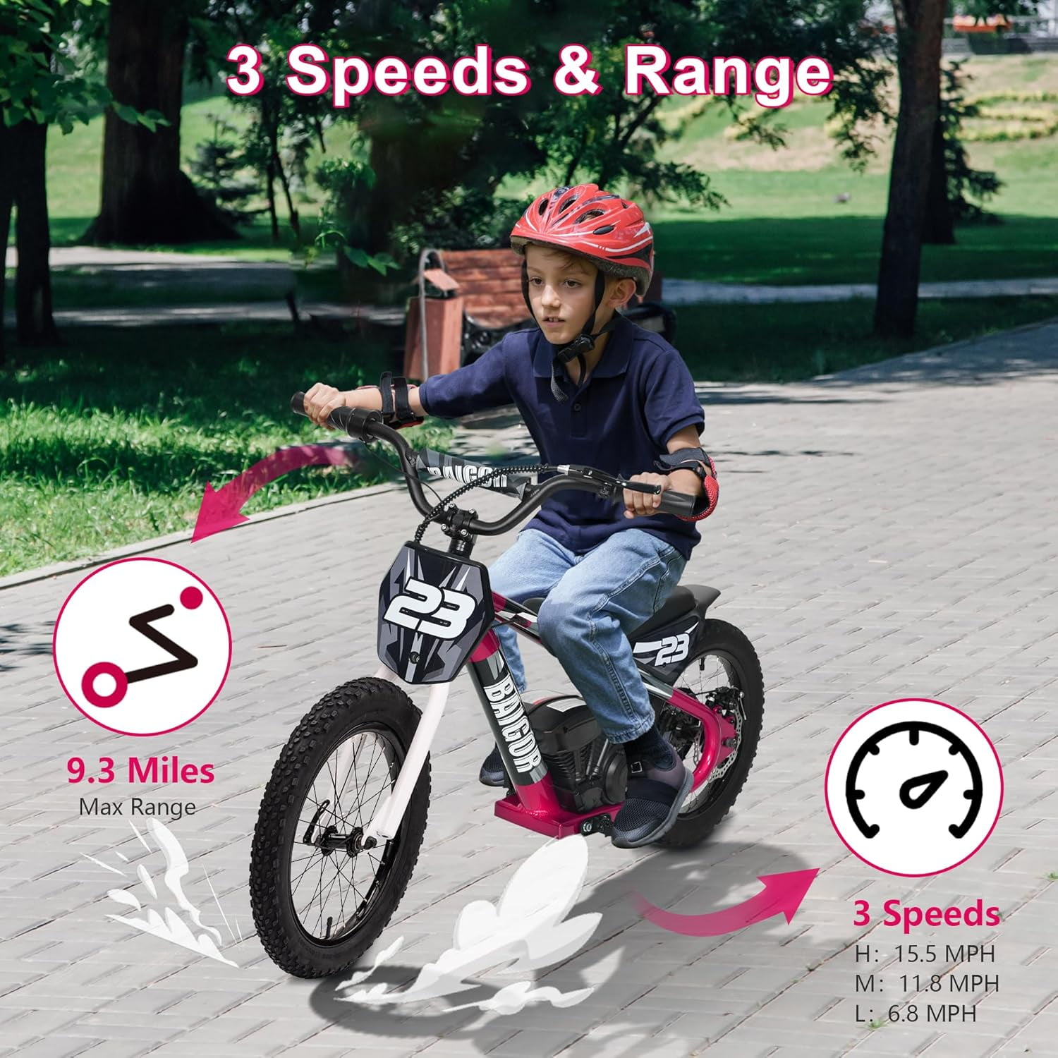 Cuoote Kids Electric Dirt Bike, Ages 6-12, 250W Brushless Motor, 15.5MPH, 16" Tires, 24V Battery