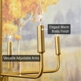 thumbnail image 2 of Kira Home Camille 22" Modern 5-Light Gold Chandelier, Minimalist Candle-Style Gold Hanging Fixture, Warm Brass Finish, 2 of 8