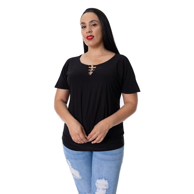 Blusa Bocarosa lisa de manga corta tipo mariposa. BOCAROSA Ma003/blusa/manga tipo mariposa