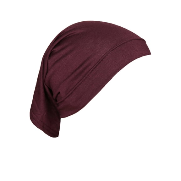 Women's Seamless Knit Liner Cap, Thin Stretchy Beanie for Under Helmets, Wigs, or as a Sleep Cap, Perfect for Layering, Bad Hair Days, or Medical Use. Deep Red 1PC