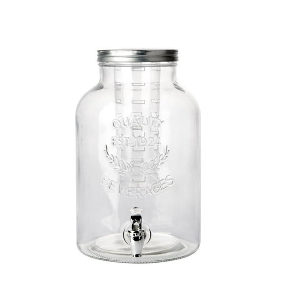 Hometrends Clear Glass Beverage Dispenser, 2 Gallon ,1 Piece
