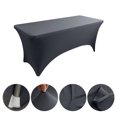 thumbnail image 3 of [6 pies] Funda para mesa de patio elástica rectangular, ajustada, lavable y resistente a las arrugas para eventos, bodas, banquetes y fiestas, 3 of 5