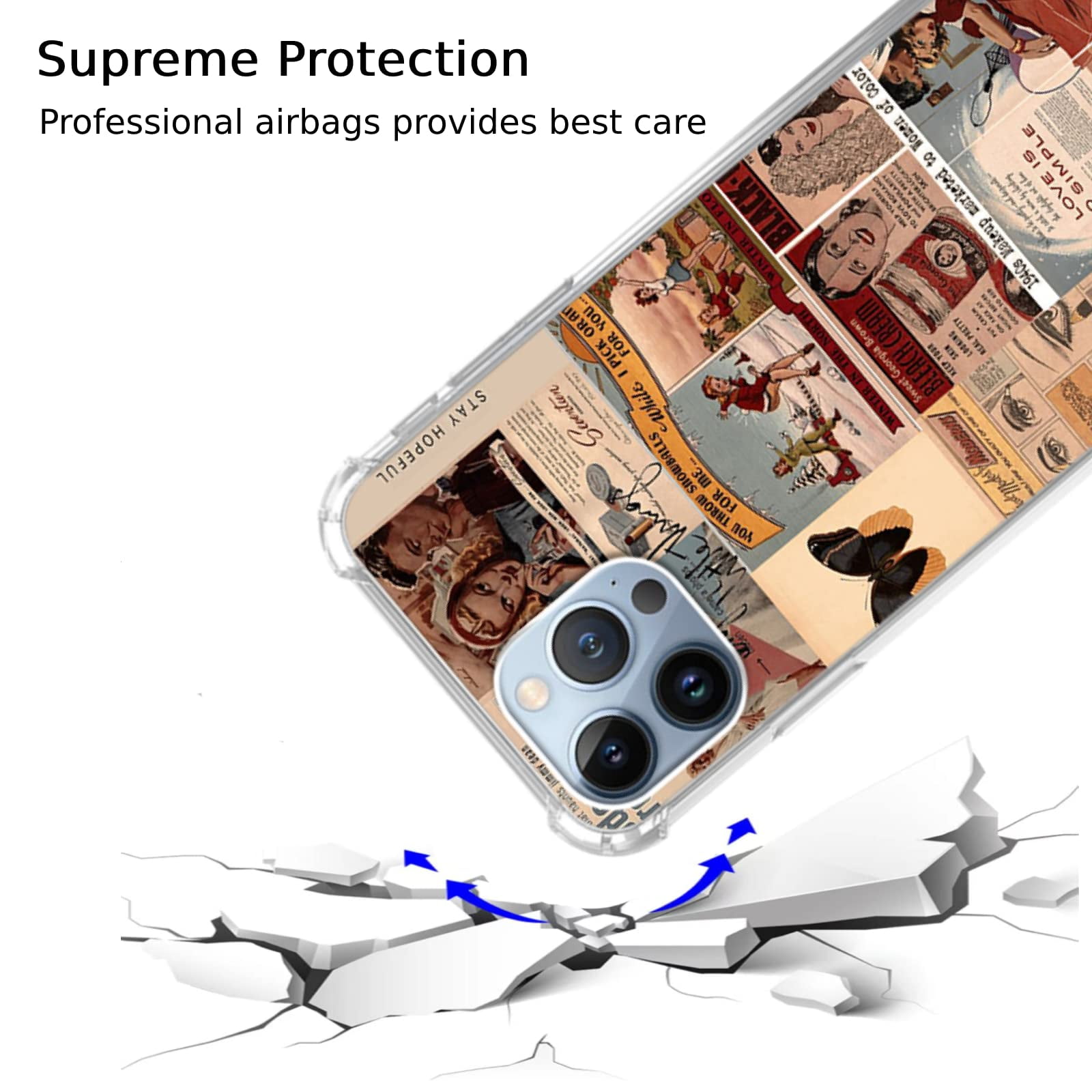 Custodia per iPhone 13 Pro Max Design grafico retrò anni '80