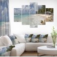 thumbnail image 1 of Île de la Barbade Bord de Mer Blanc - Œuvre d'Art Moderne sur Toile, 1 of 3