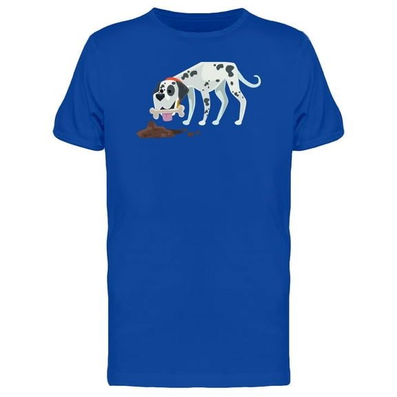 Dalmatian Dog With Bone Cartoon T-Shirt Men -Image by Shutterstock, Male XX-Large