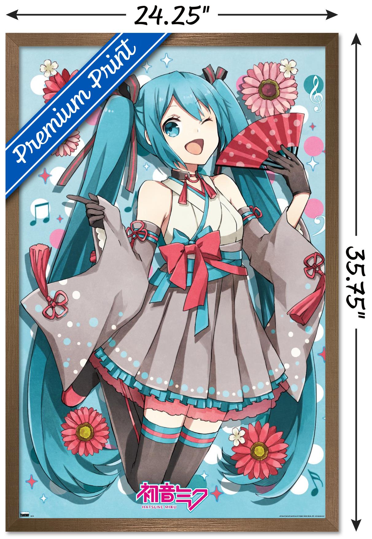 Hatsune Miku - Fan Wall Poster, 22.375" x 34", Framed