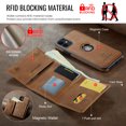 thumbnail image 6 of ELEHOLD Case for iPhone 11, Magnetic 2 in 1 Detachable Leather Wallet Case with Card Holder & Stand,Brown, 6 of 7