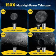 Telescope for Adults and Kids Beginners -500mm Astronomical Refracting Telescope with Carry Bag, Phone Adapter 20-150X High Powered