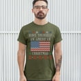 thumbnail image 3 of Tee Hunt Have Yourself an American Christmas T-Shirt Ugly Sweater Patriotic Men's Tee, Military Green, 5X-Large, 3 of 5