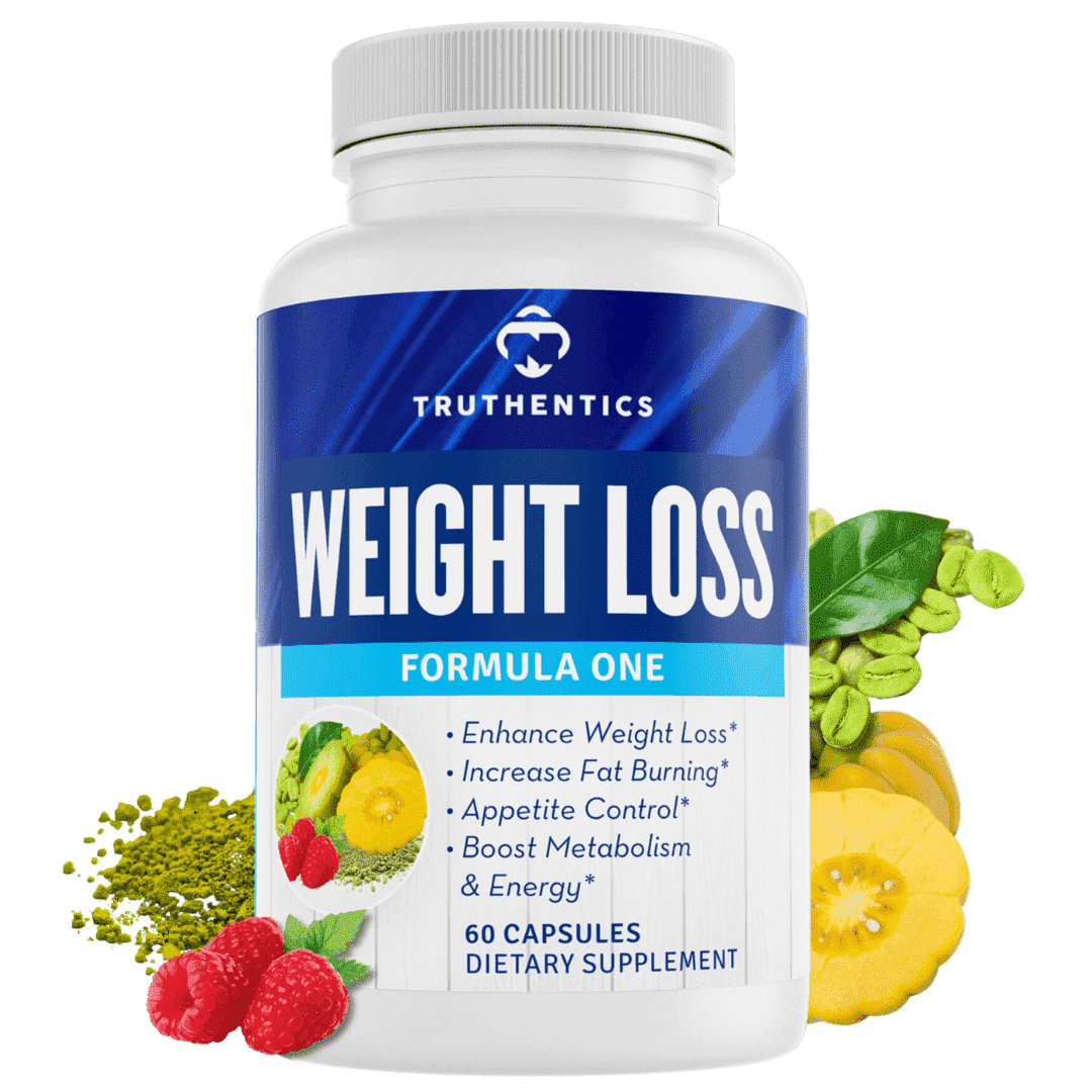 Truthentics Weight Loss Formula One - Fat Burner, Appetite Suppressant, Metabolism Booster with Raspberry Ketone - 60 Capsules, 2.5 oz