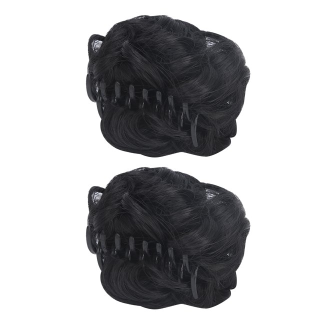 Postizo, moño sintético negro de la extensión del pelo del moño del pelo falso dirigido a medida