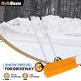 thumbnail image 3 of MoNiBloom Snow Shovel with Wheels, 37.5" Wide Rolling Snow Plow Pusher Shovel with Adjustable Aluminum Handle, Snow Removal Tool for Driveway Garden Pavement, Orange, 3 of 7