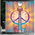 thumbnail image 4 of Ambesonne Hippie Shower Curtain, Guitar Peace, 69"Wx84"L, Multicolor, 4 of 5