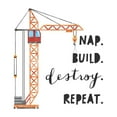 thumbnail image 2 of McCully, Jennifer 15x15 White Modern Wood Framed Museum Art Print Titled - Nap Build Destroy Repeat, 2 of 4