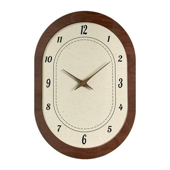 jifeng Elegant Wall Clock Creative Design Non Ticking for Bedroom Dining Room Hotel Oval