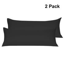 PiccoCasa 2 Pack Body Pillwcases 1800 Microfiber Zippered Long Pillowcase, Jumbo Black