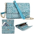 thumbnail image 1 of Mint Green Paisley Weekender Crossbody Bag For XOLO Era, Cube 5.0, A1010, Win Q1000, 8X-1020, Omega 5.0, Opus 3, Q1020, Opus HD, Play 8X-1100, | Phone Cases and Covers, 1 of 7