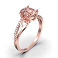 thumbnail image 3 of Gorgeous Art nouvea 1.50 Carat Oval Cut Morganite And Diamond Moissanite Twirled Style Engagement Ring, Wedding Ring in 925 Sterling Silver With 18k Rose Gold Plating Gift For Her Silver, Rose Gold, 3 of 3