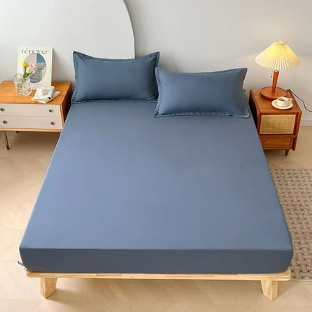 

Waterproof Plain Color Mattress Cover in Polyester Thin and Breathable Bedroom Essential for All Four Seasons 1PC