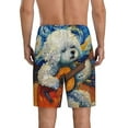 thumbnail image 5 of Cauagu Dog Guitar Starry Night Print Pajama Bottoms for Men Sleep Pajama Shorts Elastic Waistband Sleep Pajama Short Men's PJ Shorts -Medium, 5 of 6